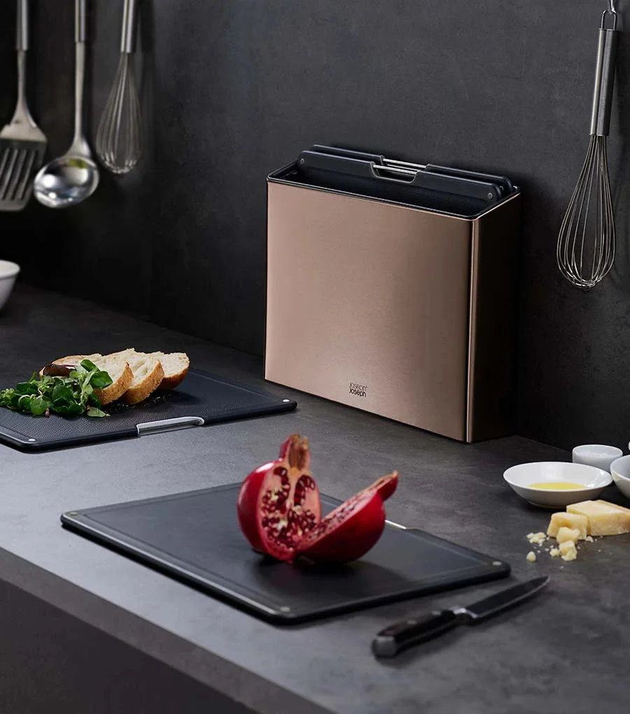 Folio™ Steel 4-piece Chopping Board Set With Rose Gold Stainless-Steel Case - Image 2