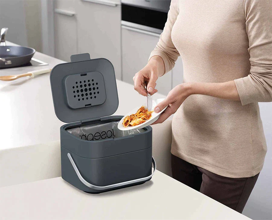 Stack 4L Grey Food Waste Caddy - Image 2