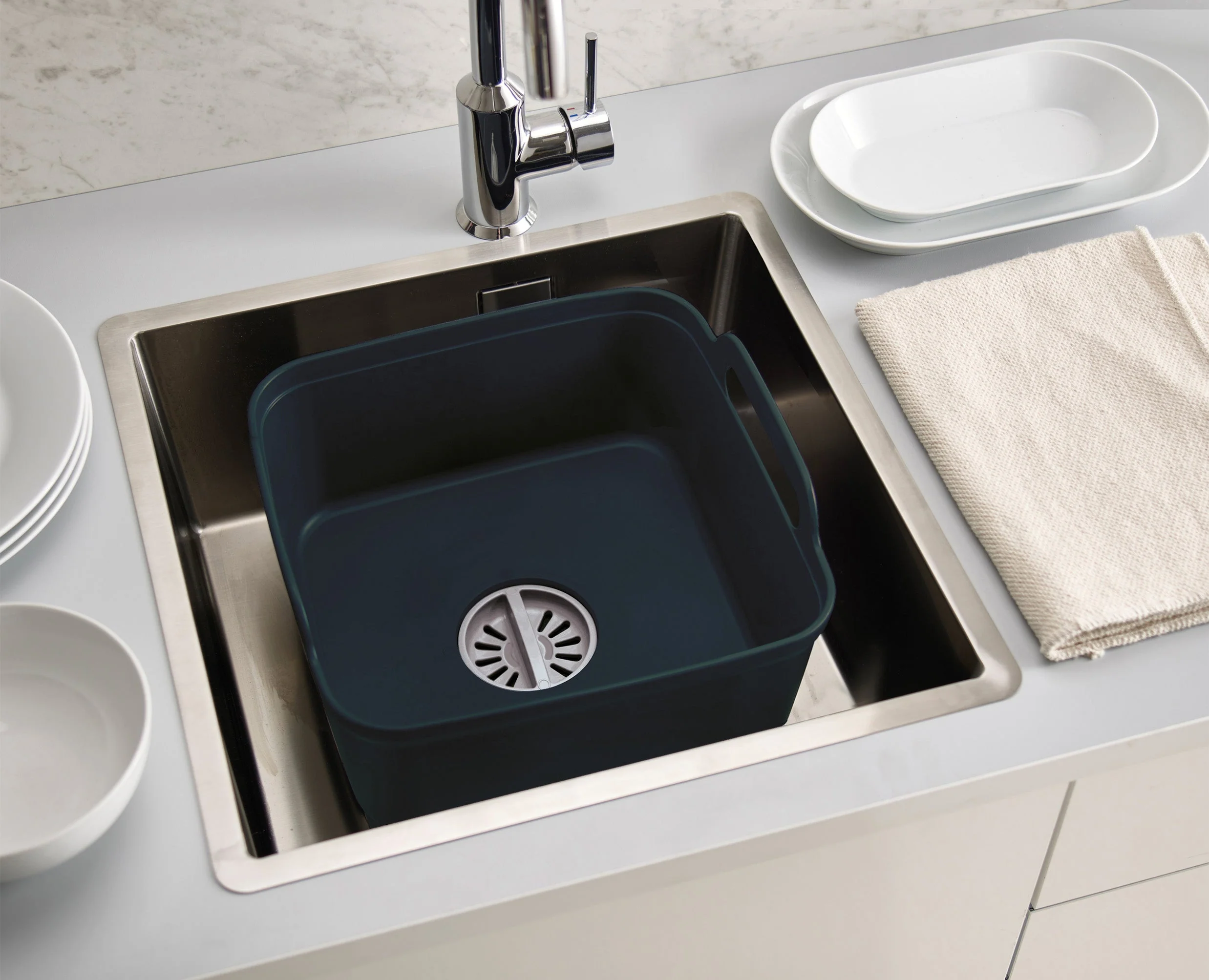Wash&Drain™ Grey Washing Up Bowl - Image 3